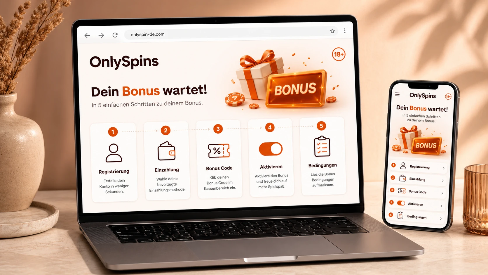 Wie erhält man einen Bonus bei OnlySpins?