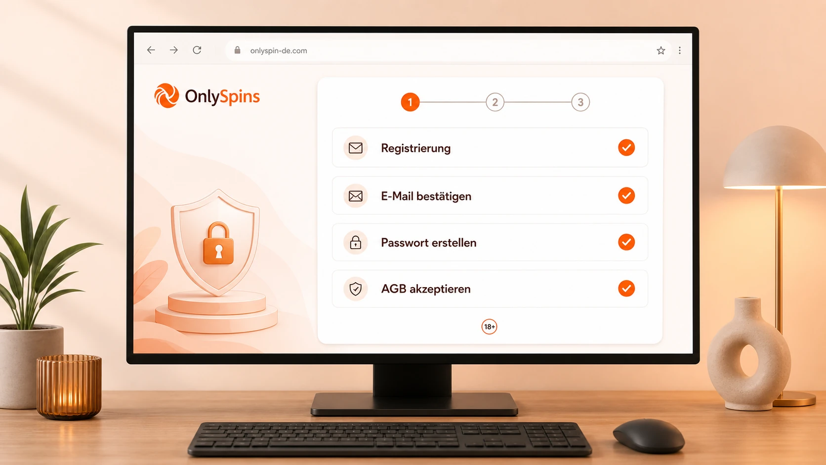 Neues Konto bei OnlySpins erstellen