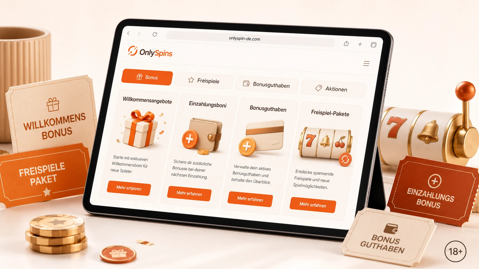 OnlySpins Bonus und Freispiele