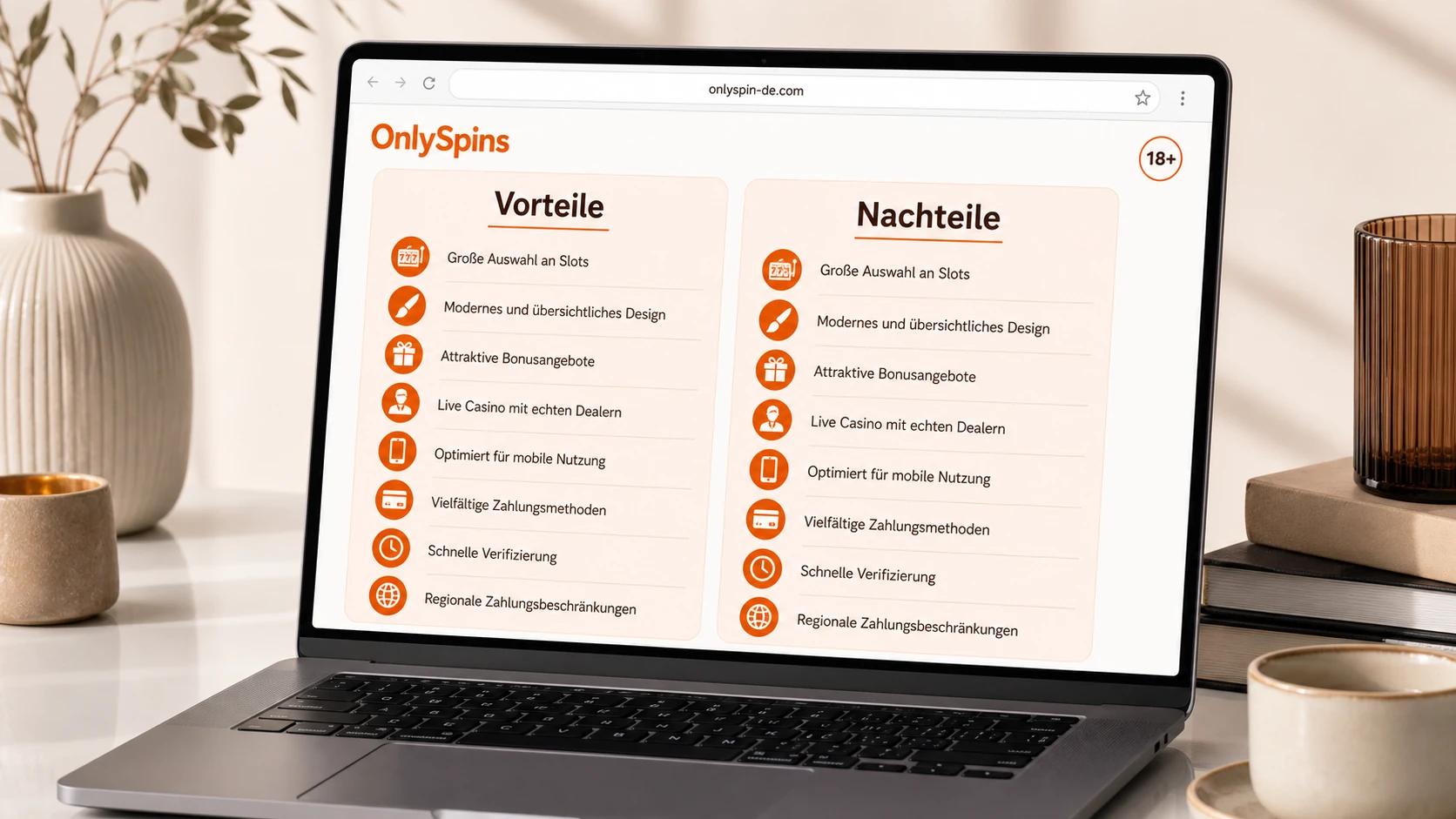 Vorteile und Nachteile von OnlySpins